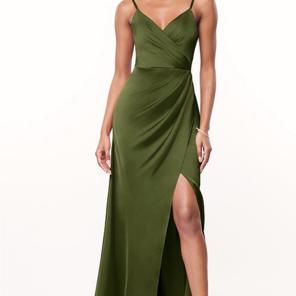 Azazie Olive Green Maxi Dress